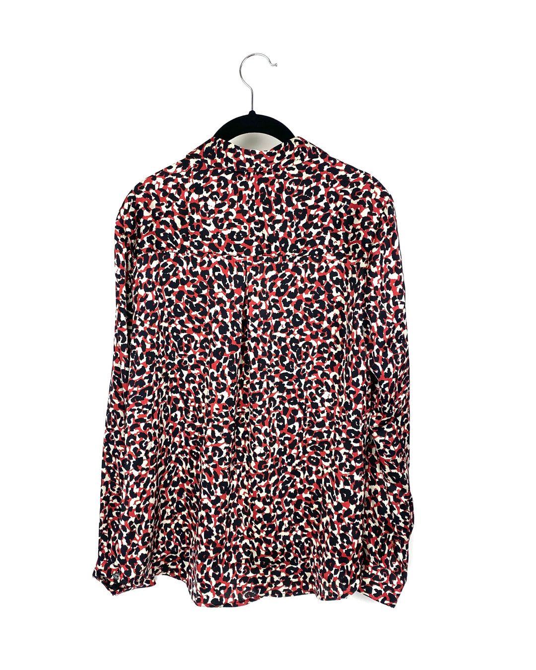 Red, Black and White Leopard Print Top - Small