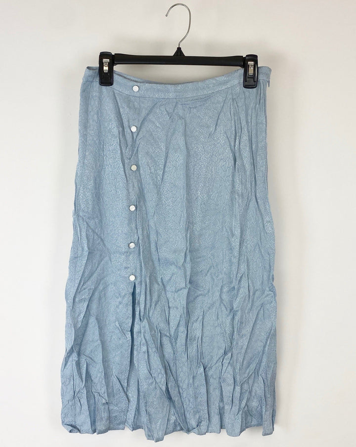 Light Blue Snakeskin Skirt - Medium