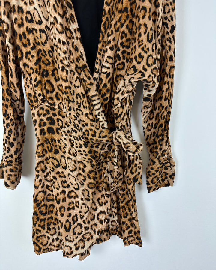 Zara trf Collection Leopard Print Romper - Medium