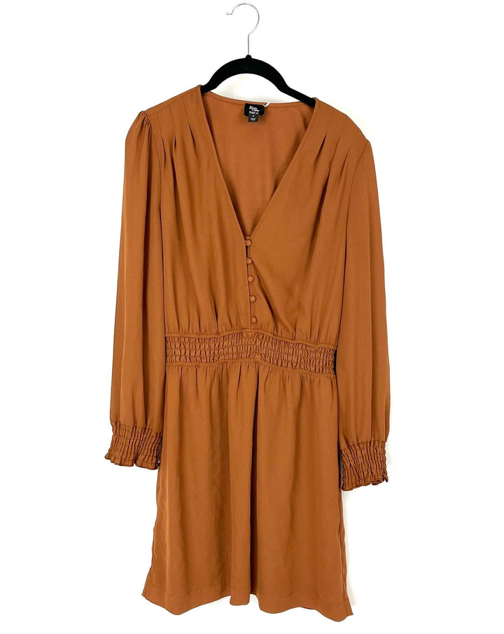 Brown Long Sleeve Dress - Small