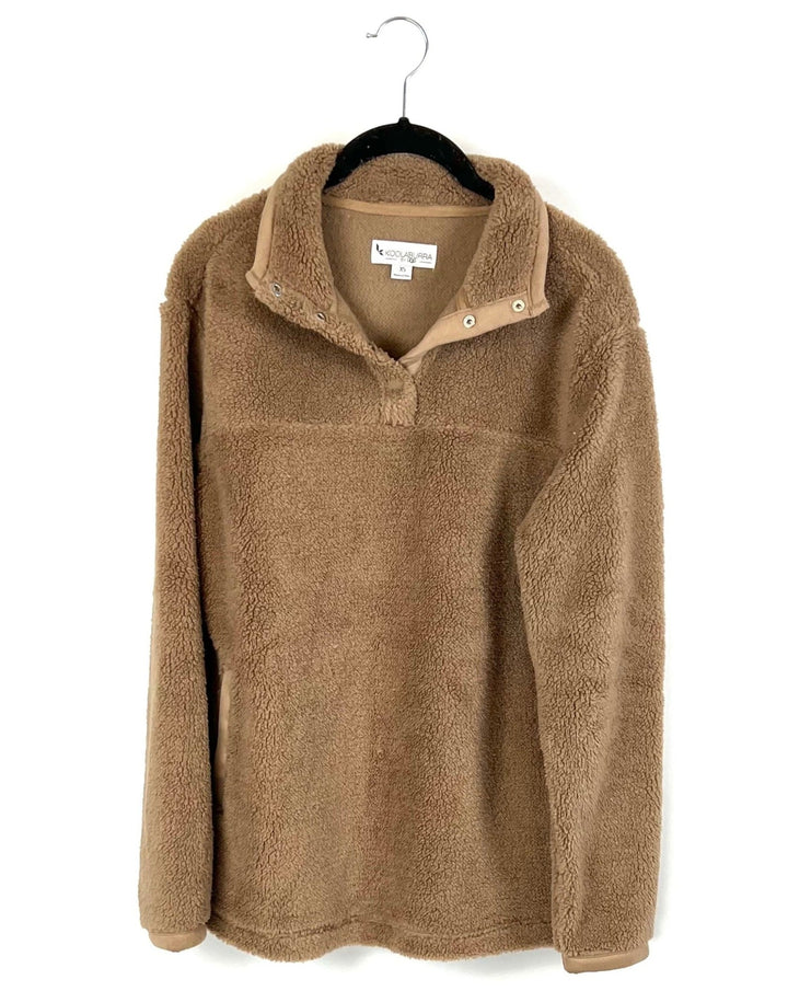 Light Brown Pullover with Side Pockets - Extra Small