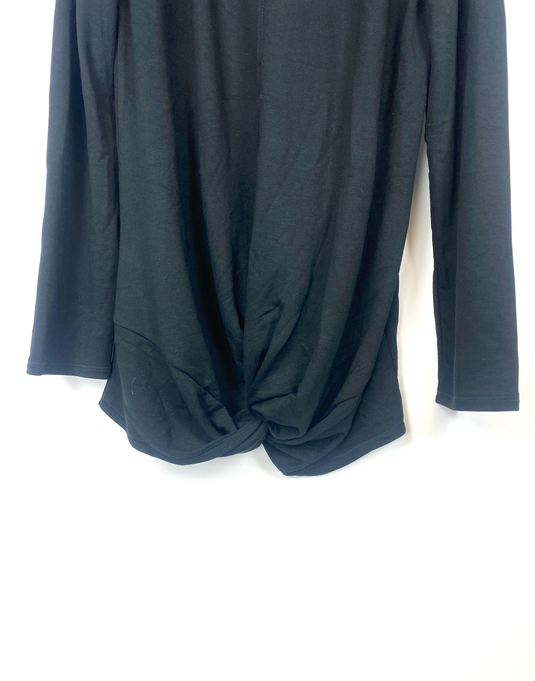 Black Long Sleeve Top with Knotted Bottom - Small/Medium