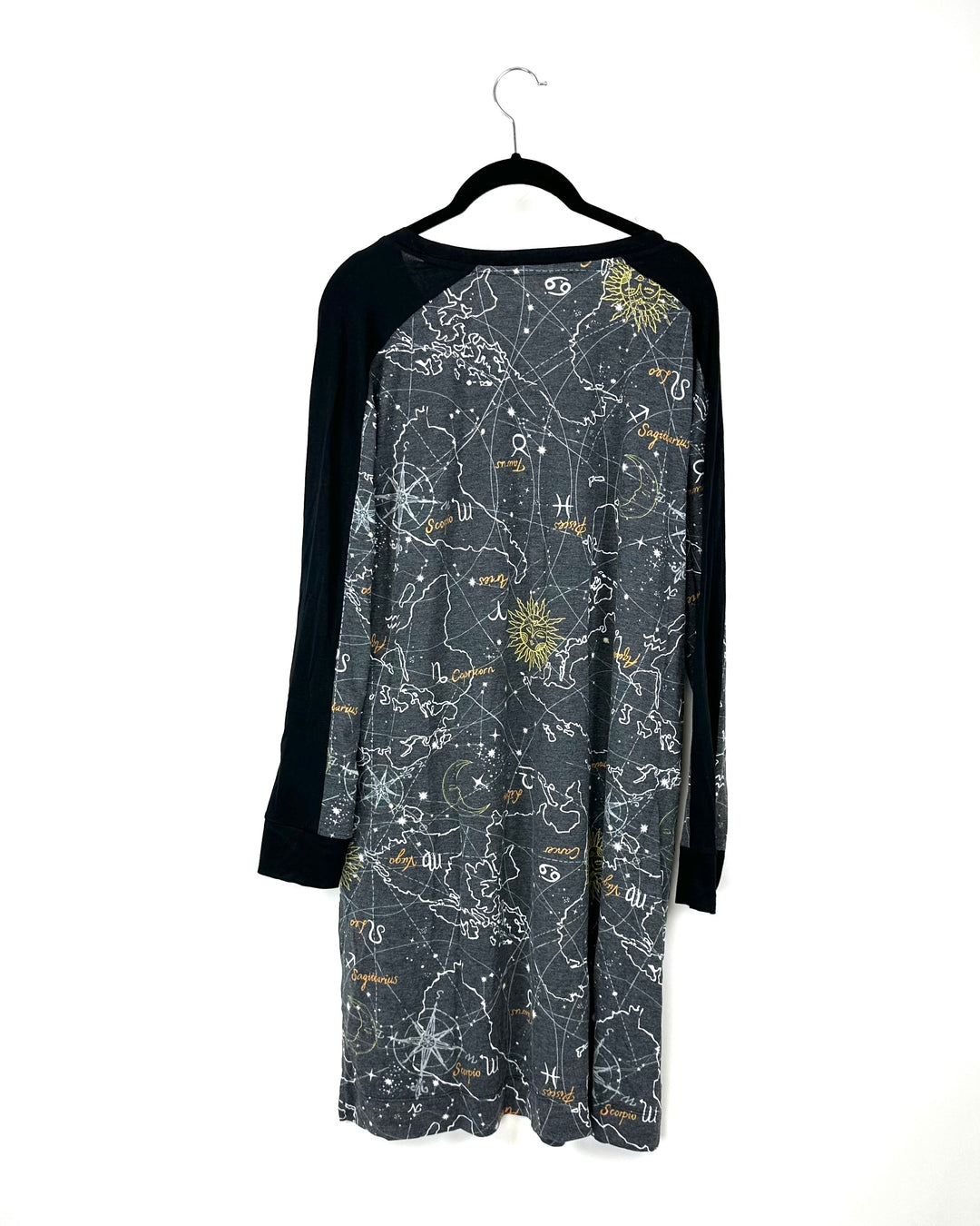 Grey Printed Astrology Nightgown - Size 8/10