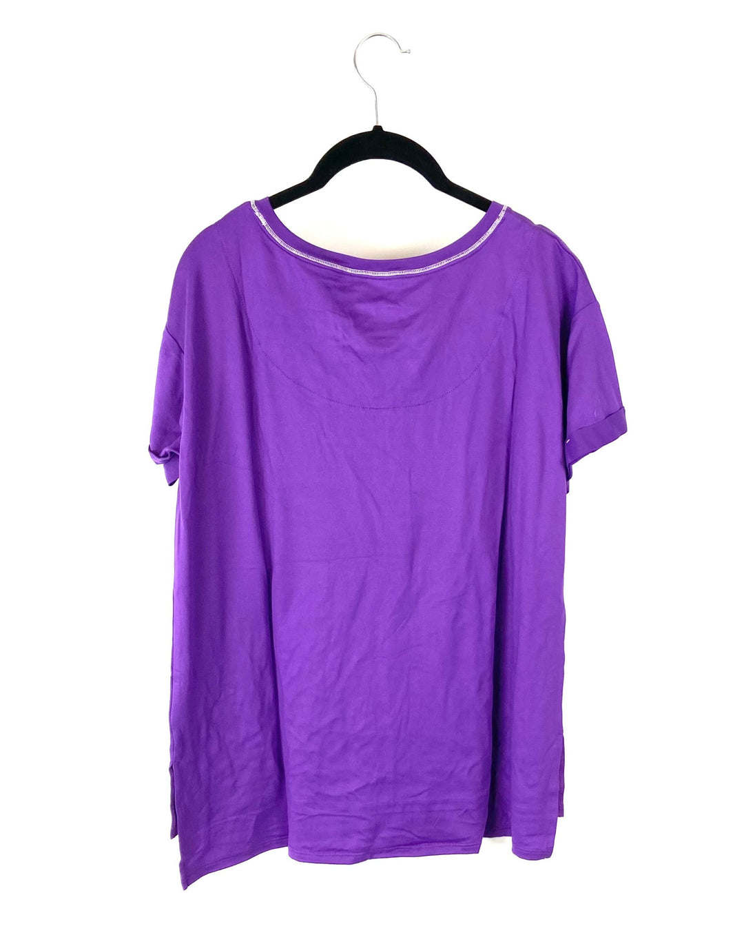 Purple Short Sleeve Pajama Top - Small