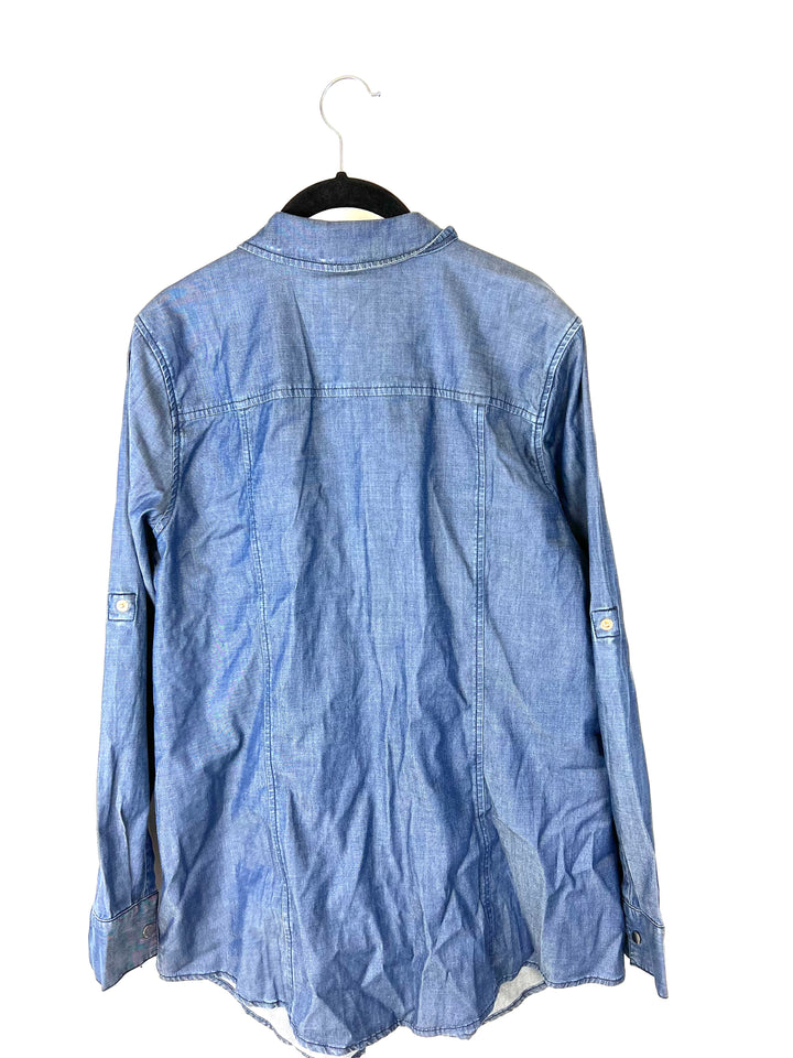 Dark Wash Zip Up Top - Small/Medium