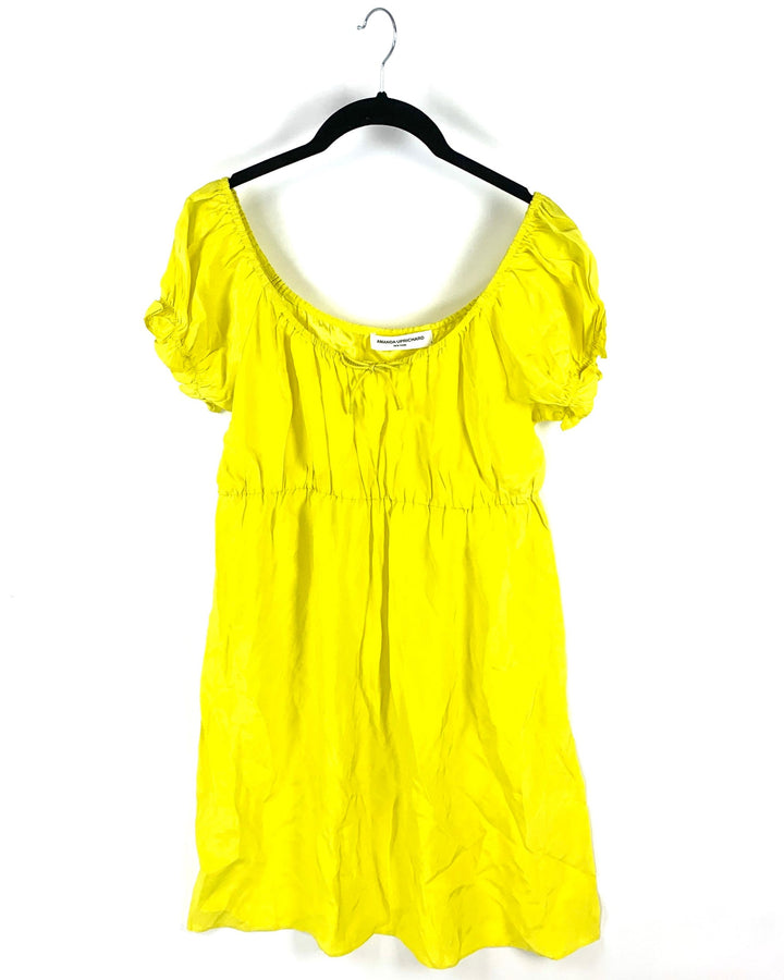 Yellow Bow Tie Mini Dress- Small