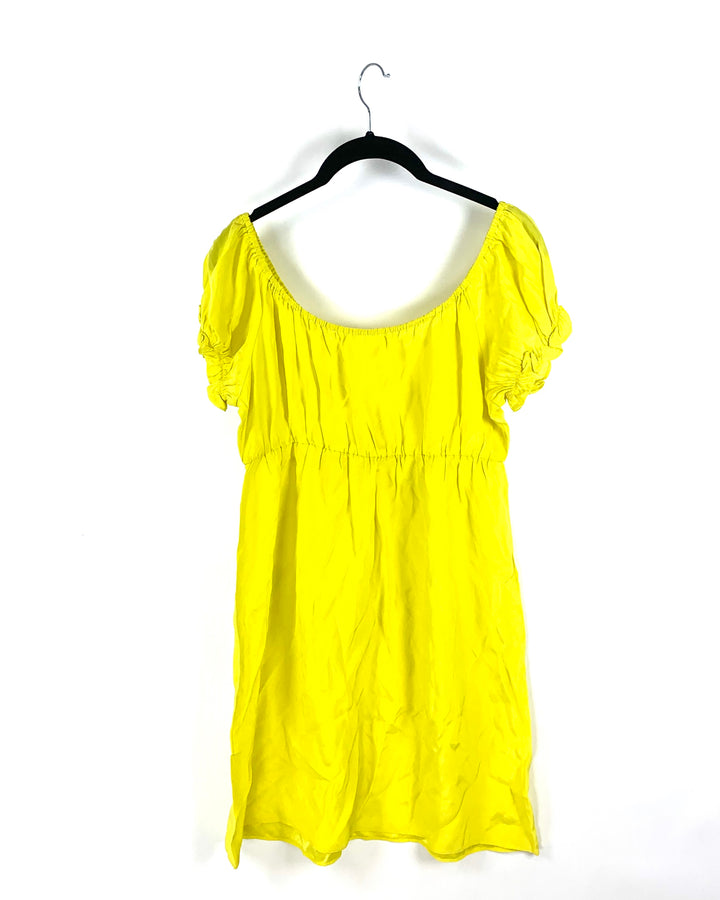 Yellow Bow Tie Mini Dress- Small