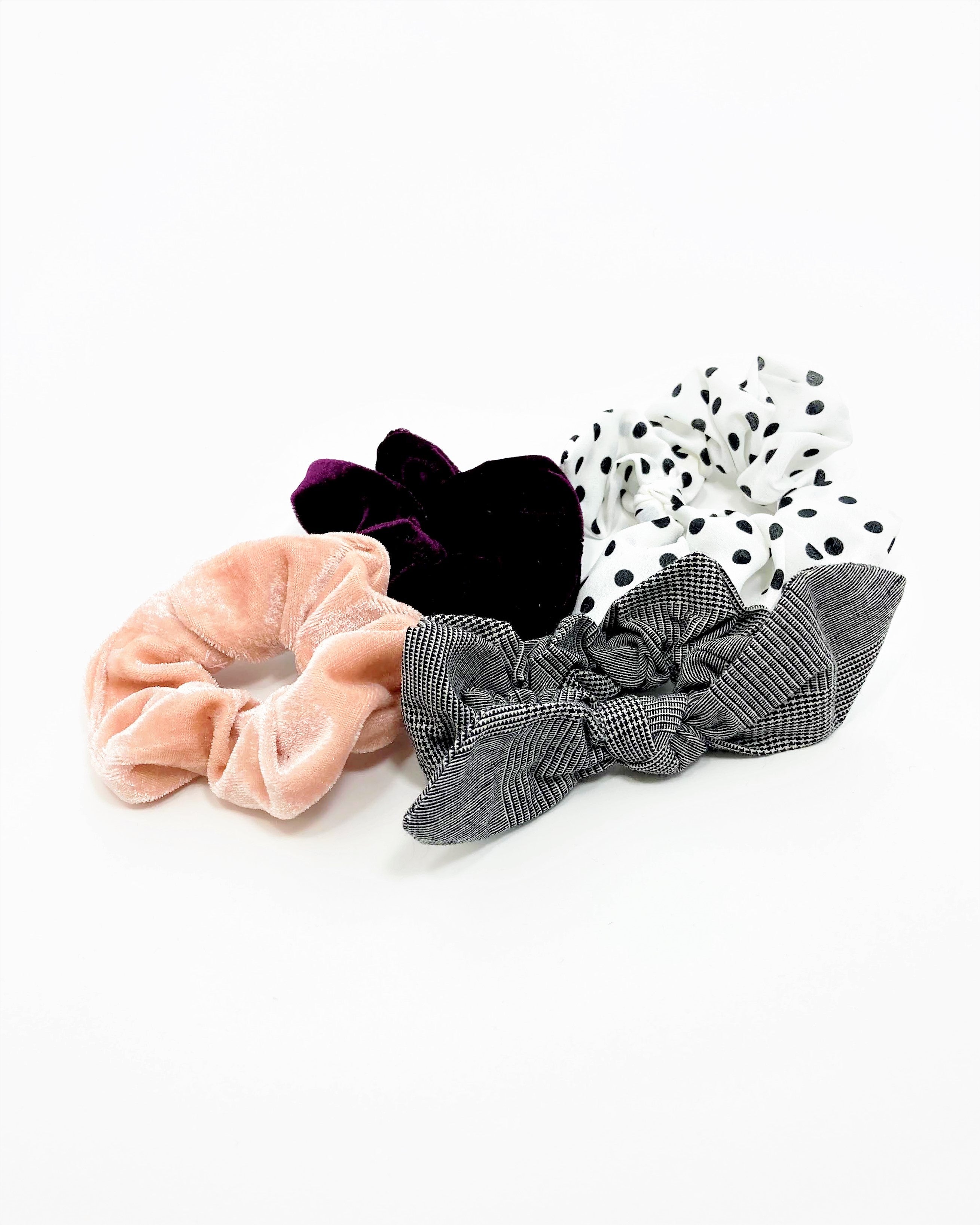 Polka Dot outlet - Pink and Black Hair Scrunchie