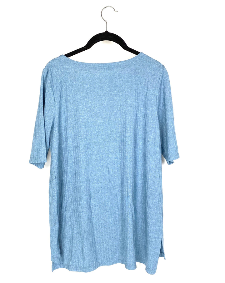 Blue Ribbed Top - Size 6/8