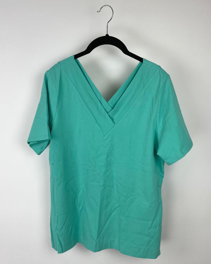 Teal V-Cut Top - Small