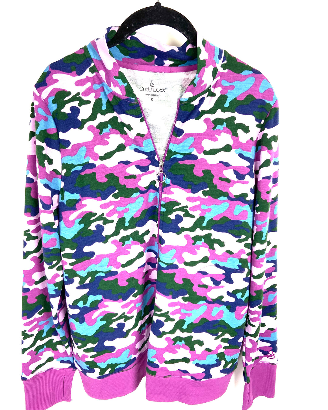 Purple Camo Zip Up Top - Size 4-6