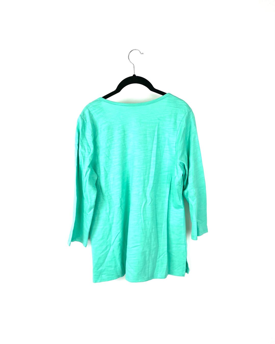 Teal and Gold Neckline Top - Small/Medium