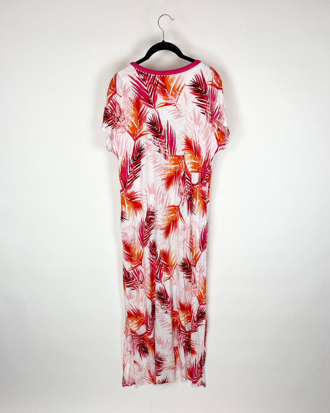 Orange And White Tropical Dress - Small and 1X