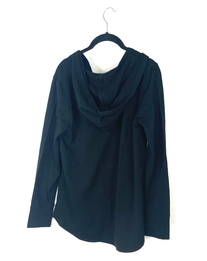 Black V Neck Hoodie - Size 6/8