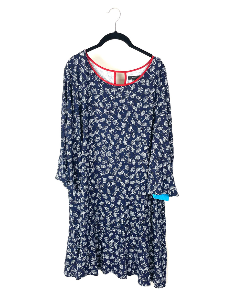 Simply Vera Vera Wang Blue Floral Ruffle Sleeve Lounge Dress - 1X – The ...