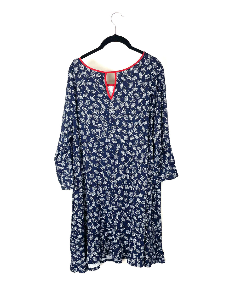 Simply Vera Vera Wang Blue Floral Ruffle Sleeve Lounge Dress - 1X – The ...