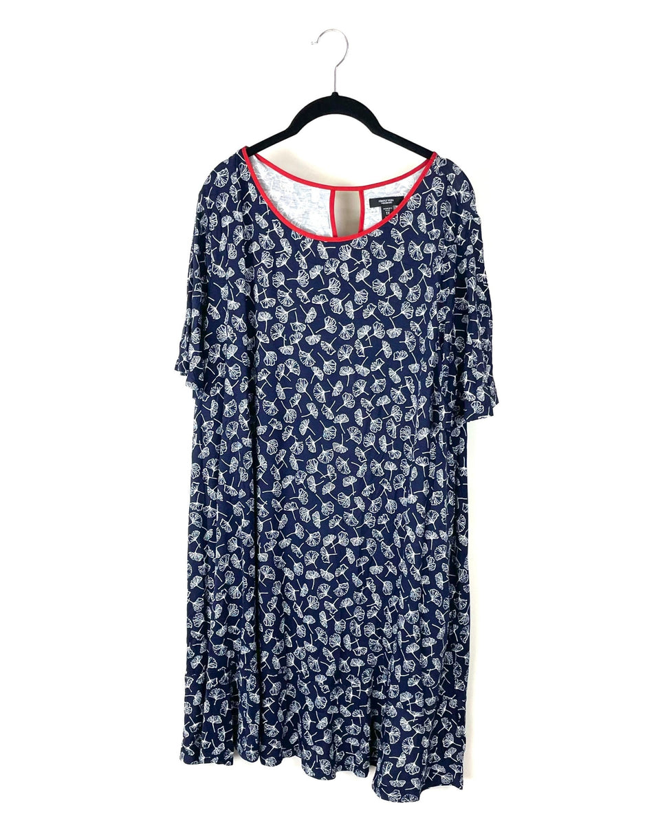 Simply Vera Vera Wang Blue Floral Short Sleeve Lounge Dress - 1X – The ...