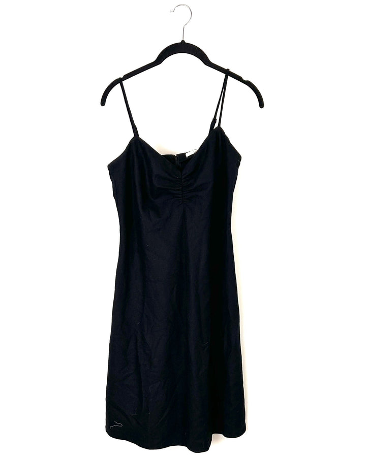 Vince Ruched Black Dress - Small