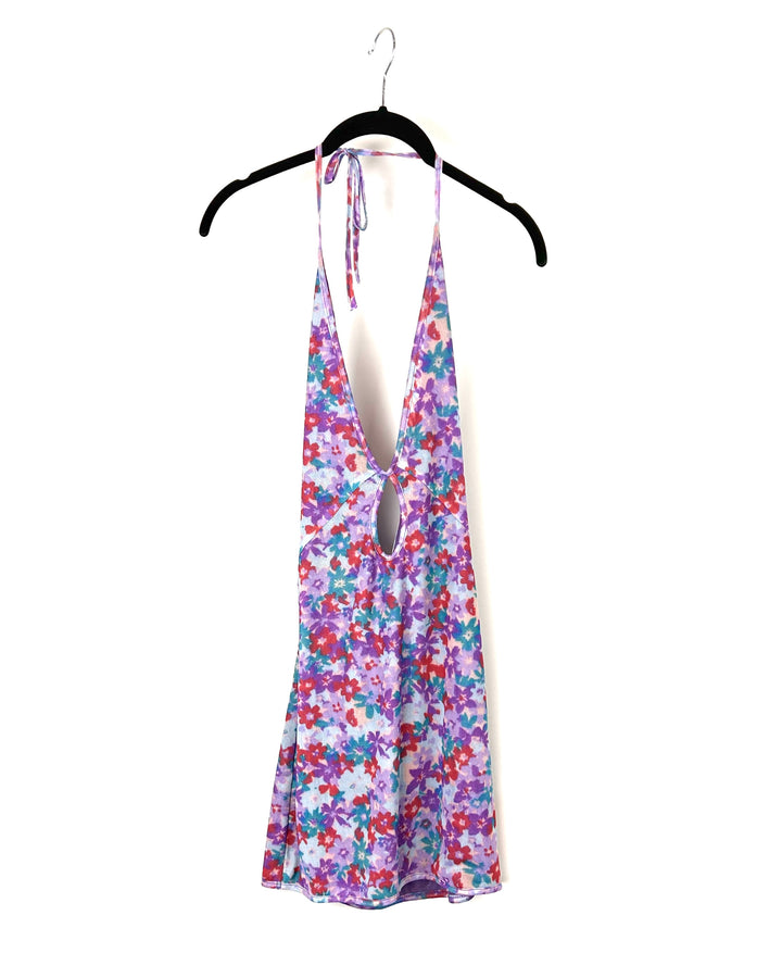 SNDYS Purple Floral Dress- Extra Small