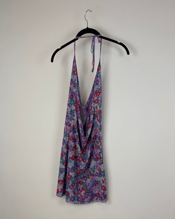 SNDYS Purple Floral Dress- Extra Small