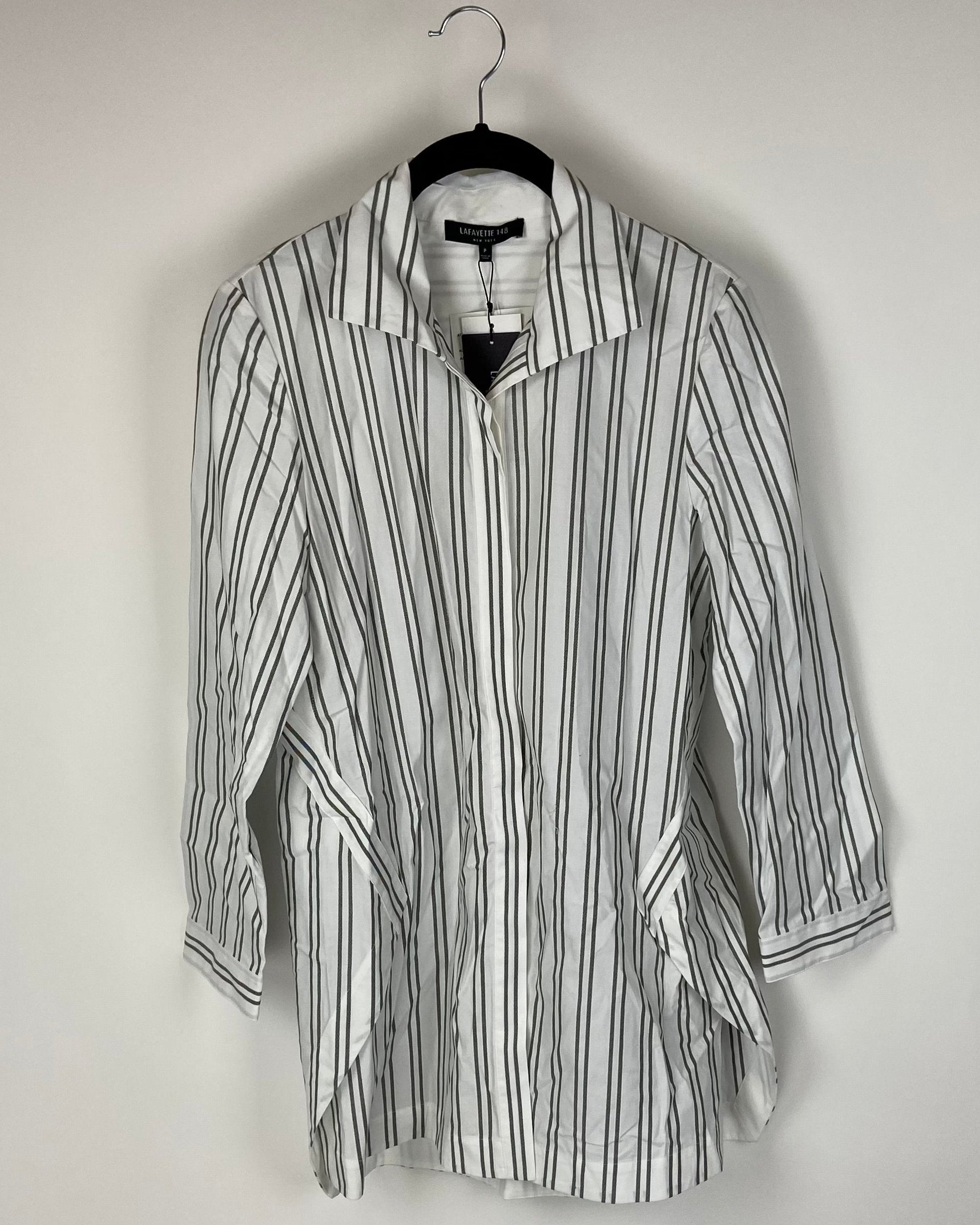 Lafayette 148 striped long sleeve high quality blouse