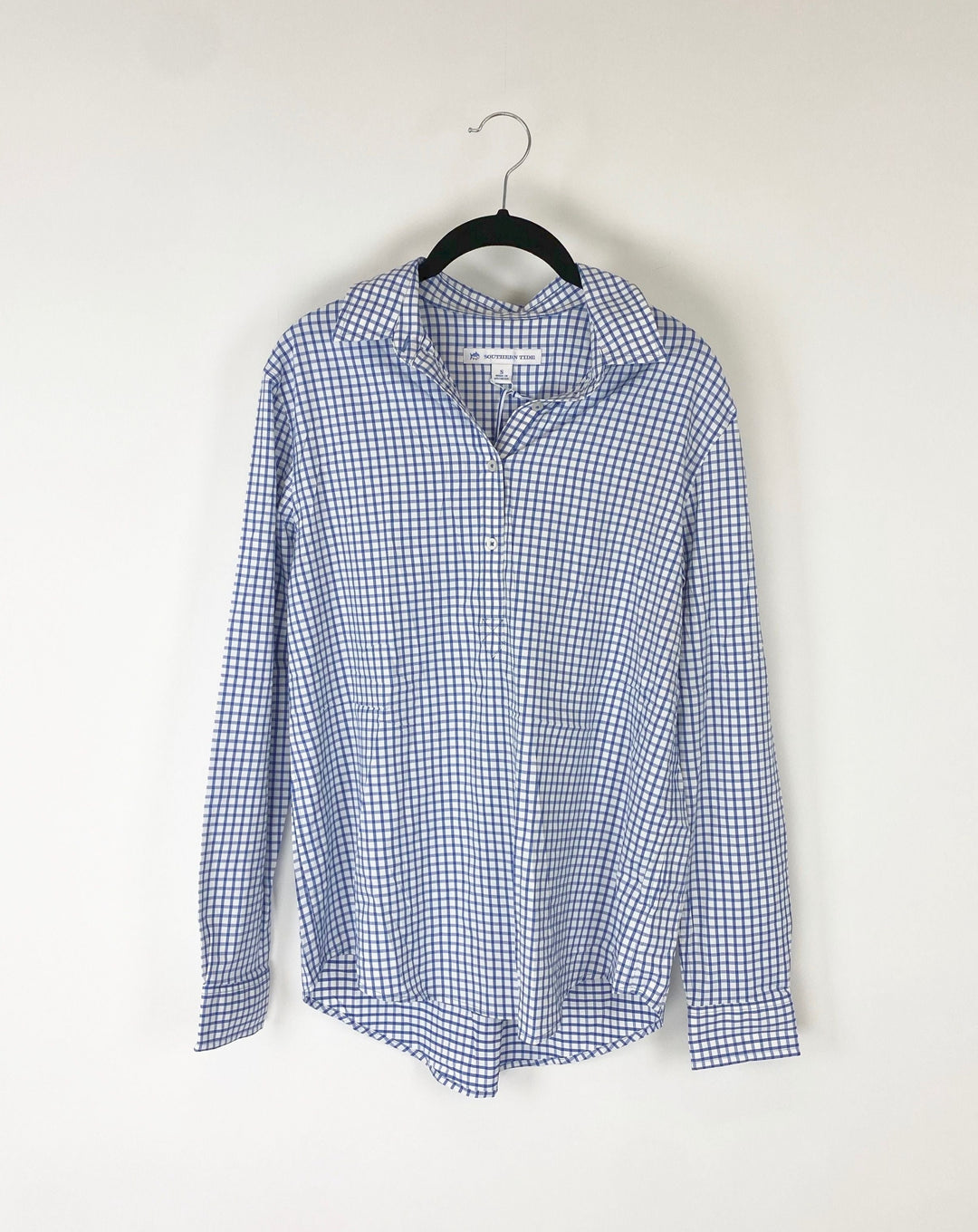 Blue And White Checkered Flannel - Small