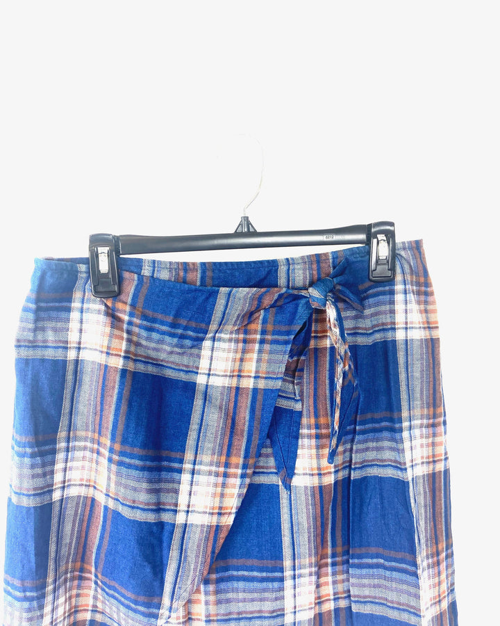 Blue Plaid Skirt - Medium